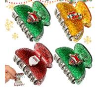 4pcs Christmas Season Acrylic Shark Hair Claw Clip for Women Styling | Decorative Festive Design, Daily Life and New Year Use, Creative Gift for Mother and Female Friends