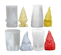 4Pcs Christmas Silicone Molds, 3D Christmas Gnomes Candle Molds for Candle Making Easy Release DIY Ornament Mold for Soap Wax Epoxy Cake Chocolate Decor