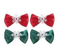 4pcs Christmas Snowflake Hair Clip for Fabric Red Bow Barrette