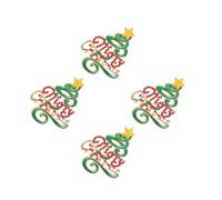 4pcs Christmas Tree Brooch Pin with Rhinestone Metal Vintage Style | Sparkly Enamel Finish, Stays Secure on Hats and Bags, for Winter Parties and Family Gatherings