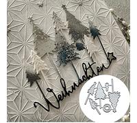 4pcs Christmas Tree Metal Die Cuts,Christmas Tree Cedar Snowflake Cutting Dies Cut Stencils DIY Scrapbooking Photo Decorative Embossing Paper Dies for Scrapbooking Card Making