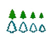 4Pcs Christmas Tree Wreath Mold, Polymer Clay Cutters Pendant Mold DIY Hand Tool