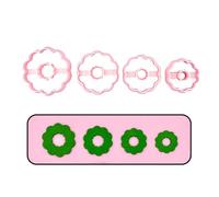 4Pcs Christmas Tree Wreath Mold, Polymer Clay Cutters Pendant Mold DIY Hand Tool