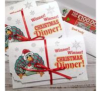 4pcs Christmas 'Winner Winner' Lottery Ticket Wallets Lotto Scratch Card Holders Affordable Gift Secret Santa or Stocking Filler, White