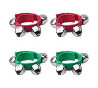 4PCS Christmas Wrist Band Jingle Bells,Wrist Shaking Jingle Bells Adjustable Musical Hand Bells Set Christmas Hand Bells Percussion Rhythm Hand Bells for School Family Christmas Party Favors(2 Colors)