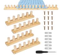 4Pcs Chunky Knitting Blanket Loom, 47" Wooden Knitting Loom for Chunky Yarn, Chunky Blanket Loom Kit with Screwdriver & Assembly Tools DIY Hand Yarn Crafts Beginners Throws Afghans Supplies (120cm)