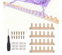4pcs Chunky Knitting Blanket Loom Kit, 47" Thick Wooden Hand Blanket Yarn Loom with Screwdriver & Assembly Weaving Tools, DIY Crochet Good Helper for Beginners Throws Afghans Supplies Accessories