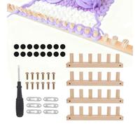 4pcs Chunky Knitting Blanket Loom Set, 47.24in/120cm Thick Big Wooden Blanket Loom for Adults Chunky Yarn with Anti-Slip Mat & Assembly Tools, Crochet Accessories for Beginners Blankets Throws Afghans