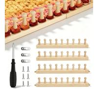 4PCS Chunky Knitting Blanket Loom, Wooden Knitting Loom for Adults, Chunky Blanket Looms Kit, Adjustable Size Beginner-Friendly Yarn Craft Weaving Tools for DIY Throws, Blankets, Cushions & Home Decor