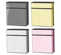 4Pcs Cigarette Case Holds 40, Black, Gold, Silver & Rose Gold Cigarette Box for Men & Women with Pop-up Lid Portable Brushed Metal & ABS Holder Box for Outdoor Holder Case