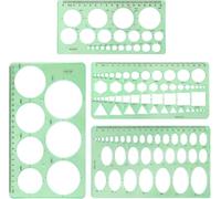 4PCS Circle Drawing Template - Premium Plastic Geometric Stencils for Architectural, Mathematical, and Design Projects - Perfect for Measuring and Creating Precise Circles