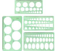 4PCS Circle Drawing Template Round Hole Ruler Circle Stencils Plastic Stencils for Drawing Templates Measuring Templates Rulers for Drawing Measuring Designing