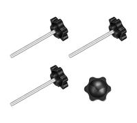 4Pcs Clamping Screw Knob, M4 x 50mm Hex Shaped Star Knob Plastic Grips Hand Tightening Screw Handle for Umbrella Base Mechanical Furniture, 25mm Dia