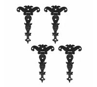 4Pcs Classic Decorative T Hinges, Door Tee Hinge Rustproof Heavy Duty Zinc Alloy Hardware Accessories for Wooden Fences Yard Doors Barn Gate (Black-11.2cm*6.9cm/4.4in*2.7in)