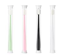 4Pcs Classic Style Extra Soft Toothbrush, Nano Toothbrush for Sensitive Gums Micro-Nano Manual Toothbrush with Soft Floss Bristle for Gum Care Protect Fragile Gums (Black, White, Green, Pink) (B)