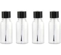 4Pcs Clear 20ml Empty Refillable Nail Polish Bottles Transparent Glass Nail Varnish Bottles Containers with Brush Cap for Nail Art Nail Polish Nail Art and Polish Foot, Hand and Nail Care Nail Design