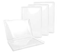 4PCS Clear A4 File Portable Project Case, Plastic Waterproof File Storage Box with lid for 8.5" x 11" Paper Folder, Office School Supplies Documents, Magazines Scrapbooks Photos Papers Letters