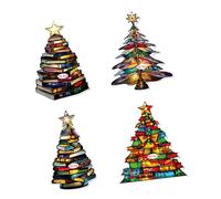 4PCS Clear Acrylic Flat Pendant Holiday Decorations Shatterproof Ornaments for Christmas Tree Home Party Supplies Holiday Hanging Ornaments