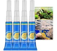 4PCS Clear Aquarium Glue for Plants, Rocks, Moss, Coral, Stone & Wood - Quick Drying, Reef-Friendly Sealant for Aquascaping & Water Plants
