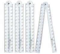4PCS Clear Folding Ruler 30cm Flexible Foldable Rulers 15cm Transparent Straight Rulers Shatterproof Plastic Geometric Ruler for School Kids Office
