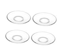 4Pcs Clear Glass Tea Saucers Round Transparent Plates for Coffee Snacks and Dishes Elegant Kitchen Tableware