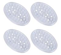4pcs Clear Plastic Soap Dish, Self Draining Bar Soap Saver Holder Tray with Holes PVC Container for Bathroom Counter Shower Kitchen