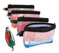 4Pcs Clear Tool Pouch Waterproof Oxford Cloth Small Tool Bag 27x16.5cm Anti-Static Tool Storage with Zipper &Carabiner,Heavy Duty Utility Accessories Organizer for Screwdriver Socket