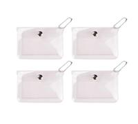 4Pcs Clear Womens Card Holder Wallet Small Coin Purse Keychain Mini Change Pouch Credit Card Case Coin Purses and Pouches, Plastic PVC Coin Wallet