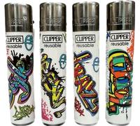 4Pcs Clipper Lighters Set, Clipper Lighter, Cool Lighters Novelty Lighters Refillable Lighters Diffrent LIMITED EDITION Design Designer Collectible gas lighter (No Fuel)
