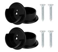 4pcs Closet Rod Holders, Plastic Closet Pole Sockets for 1-3/8" Rods Wardrobe Tube Support Bracket with Screws for Home Bathroom Curtain Clothing Store (Black)