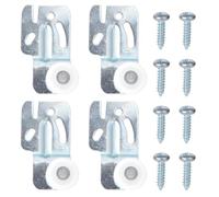 4pcs Closet Sliding Door Roller Hardware Kit, Wardrobe Roller Wheels Replacement with 8pcs Screws for Top Hung Bypass 3/4 Inch/1.9cm to 1-3/8 Inch/2.54-0.97cm Thick Kitchen Sliding Doors Accessories
