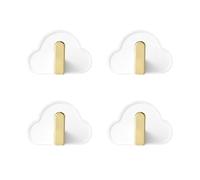 4Pcs Cloud Shaped Wall Hangers Clothes Hangers for Children Towel Hangers Cloud Shaped Self Adhesive Clothes Hooks White Sticky Hooks Cloud Adhesive Hooks