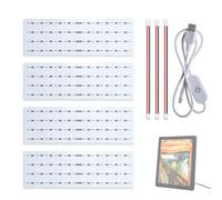 4PCS CMYK Lithophane LED Backlight Board Kit Compatible with Bambulab A1/A1 mini/P2S/X1C/H2D 3D Printers,PCB Light Replacement Kit with USB power cable and Connection Cable for 3D Printed Photo Model