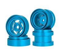 4pcs CNC Aluminum Beadlock Wheel Hub Upgrade Kit for 1/10 RC Buggy Car Tamiya Frog Grasshopper Hornet Sand Scorcher (Blau)