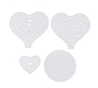 4pcs Coaster Mold Set, Silicone Resin Molds for DIY Crafts, Reusable Resin Casting Molds with 4 Unique Styles, Washable and Tear Resistant for Home Decor and Gift