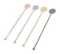 4pcs Cocktail Drink Swizzle Stick Stainless Steel Coffee Beverage Stirrers Drink Layering Stick for Home Coffee Tea Shop Bar Party Use