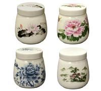 4PCS Coddled Egg Cups | Egg Coddlers Sets with Lids, 220ml Ceramic Eggs Cooker, Steamed Eggs Dish for Breakfast, Chawanmushi Dessert Cups, Table Decoration Kitchen Tool