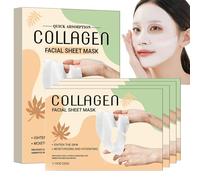 4PCS Collagen Face Masks, Korean Face Mask Set, Collagen Mask Overnight, Deep Moisturising Sheet Masks, Soothe & Repair Skin, Even Skin Tone, Korean Skincare Gift Set for Women