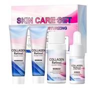 4PCS Collagen & Retinol Skin care Set, Pamper Gift Set for Women, 4 in 1 Anti Aging Skincare Routine Kit with Face Cleanser, Toner, Serum & Cream, Travel Size Skincare Set, Hydrating & Radiant