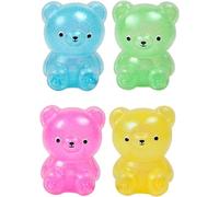 4pcs Colorful Bear Sensory Toy, Anxiety Stress Anger Relief Venting , Bear Toy,Office Desk Fidget for Hand Exercising (Random Color, 2.2"x2.1"),Novelty and Gag Toys