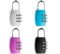 4PCS Colorful Combination Padlock, 3 Digit Suitcase Locks Small Luggage Locks Padlocks Outdoor Heavy Duty Waterproof, Sturdy Code Padlock for Suitcases, Gym, Locker