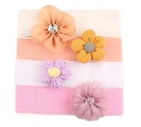 4pcs Colorful Fabric Flower Headdress Hair Accessories For Kids Soft And Comfortable Baby Headwear Girls Headband