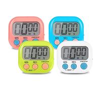 4PCS Colorful Kitchen Timer Magnetic, Digital Timer with Loud Alarm for Kids, Time Timer with Stand for Study,Work,Exercise,Cooking(Not Including Battery)