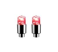 4Pcs Colorful LED Wheel Valve Lights Motorcycle Car Wheel Tire Valve Caps Bicycle Valve Cover(Red 2pcs)