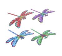 4pcs Colorful Metal Dragonfly Wall Decor Iron Hanging Art for Patio