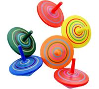 4Pcs Colorful Painted Wood Spinning Tops, Assorted Standard Tops, Wooden Classic Colorful Spinning Tops, Novelty Wooden Gyroscope, Flip Tops (Multicolor)