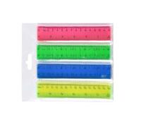 4Pcs Colorful Ruler Ruler Straight Clear Measuring Ruler Tool with Inches Centimeters for Classroom Home Office