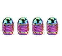 4PCS Colorful Tire Valve Stem Caps, Bling Iridescent Car Accessories, Universal Aluminum Alloy Bullet Style Polished Tire Valve Caps for Cars, SUV, Trucks, Motorcycles, Bicycles