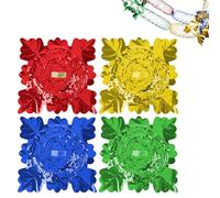 4Pcs Colorful Xmas Retro Hanging Foil Garlands Vintage Swirls Ceiling Old Fashioned 80s Christmas Decor Party Supplies For Festive Indoor For Christmas New Year Holiday