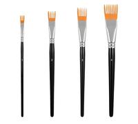 4Pcs Comb Artist Brush Set, Rake Brushes for Painting with Birch Wood Handle, PaintBrush for Acrylic Paint, Textured Art Paintbrush Sets for Greeting Cards & DIY Crafts